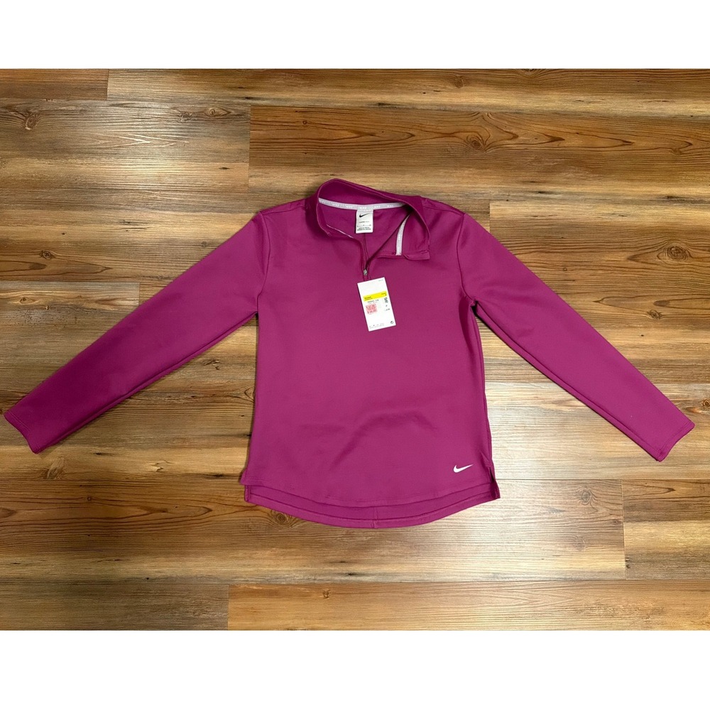 Nike‎ Therma-FIT Womens Training 1/4 Zip Pullover Magenta Pink DD4945-518 S